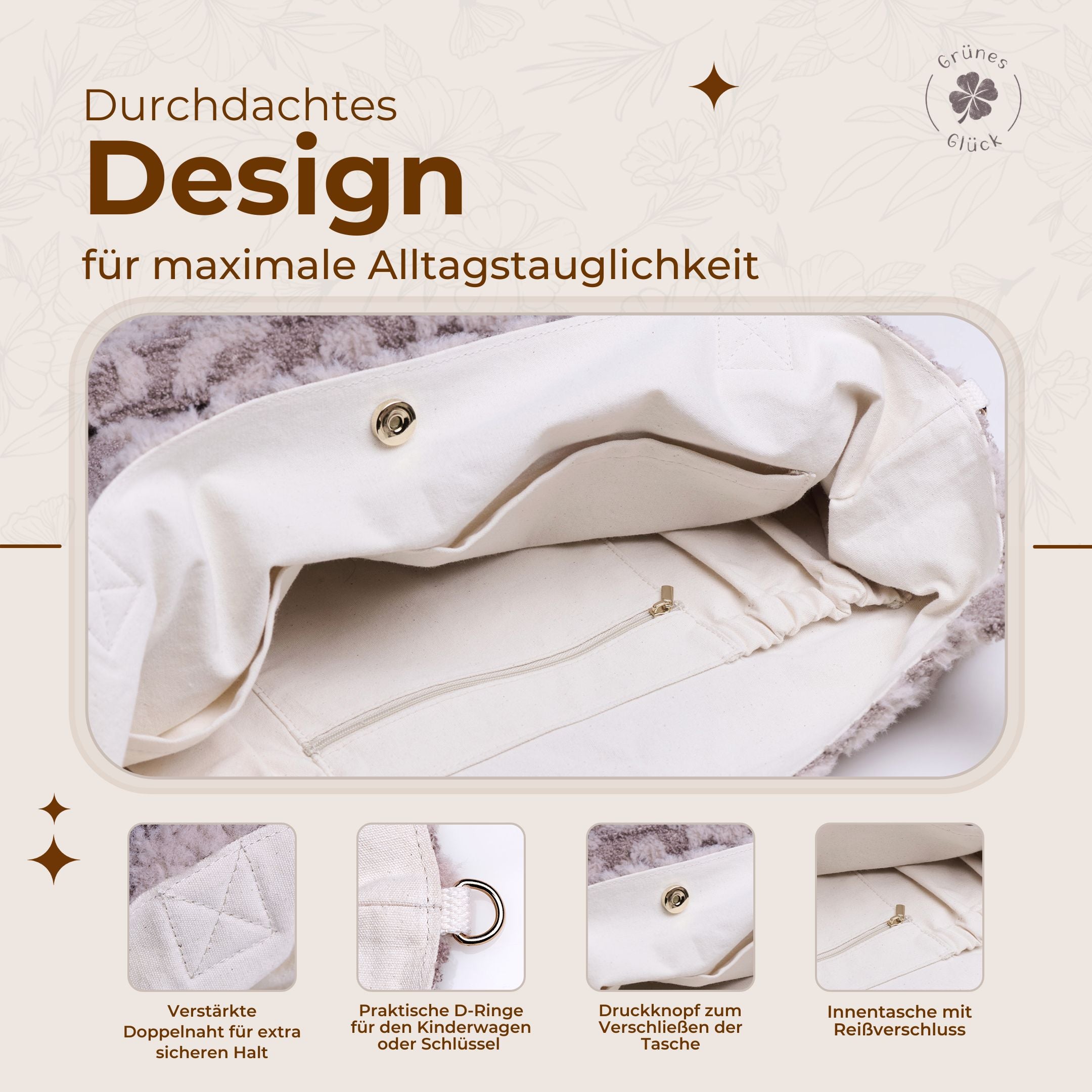 Mom-Bag Premium Teddy leo/creme