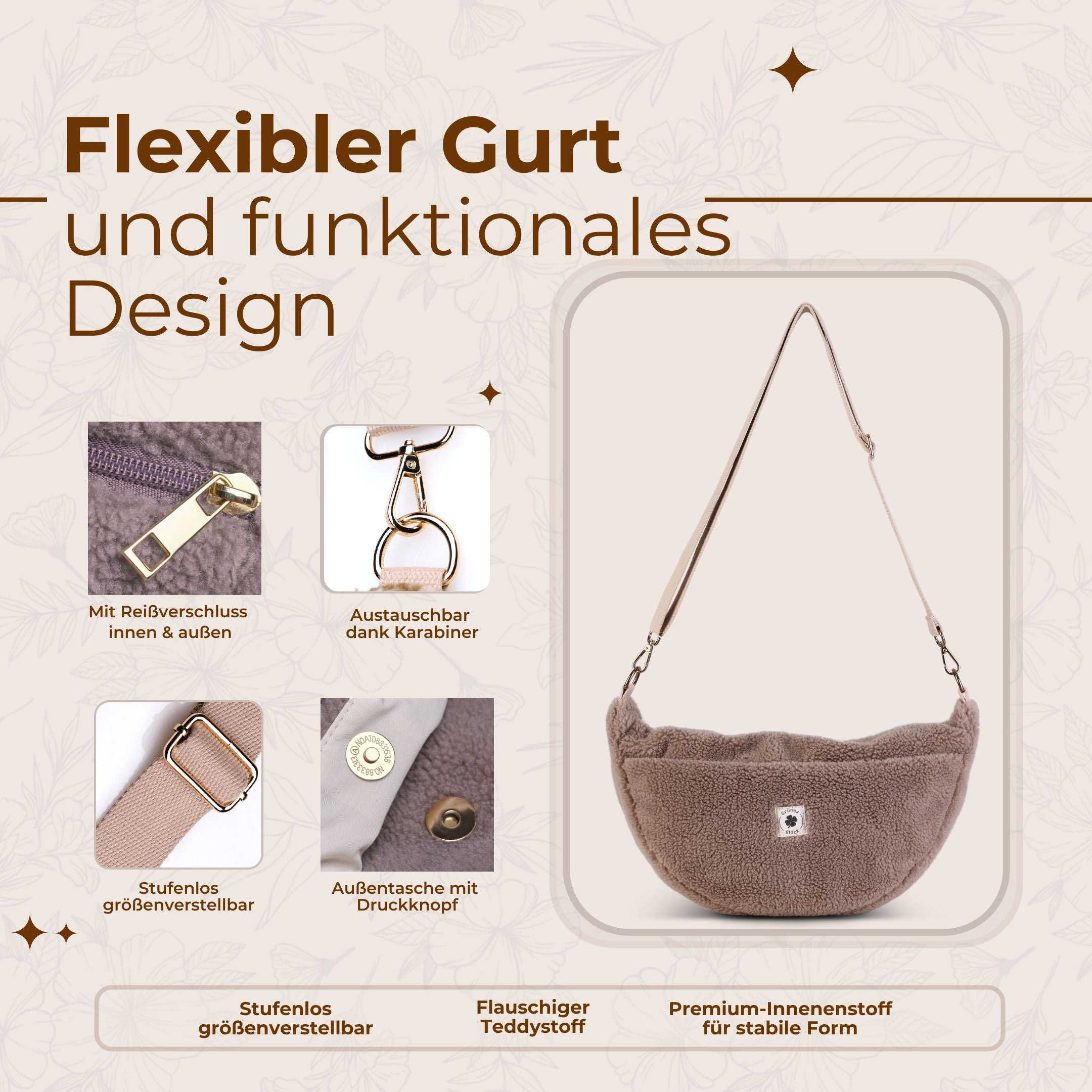 Moon Bag Teddy taupe