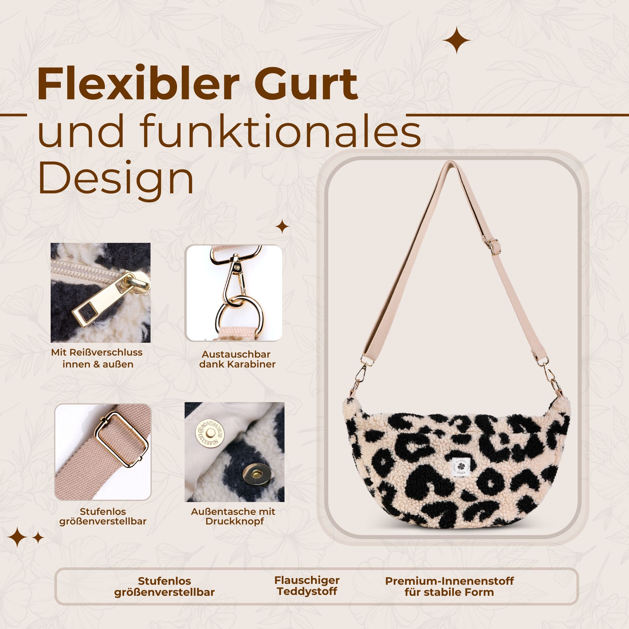 Moon Bag Teddy leo ecru