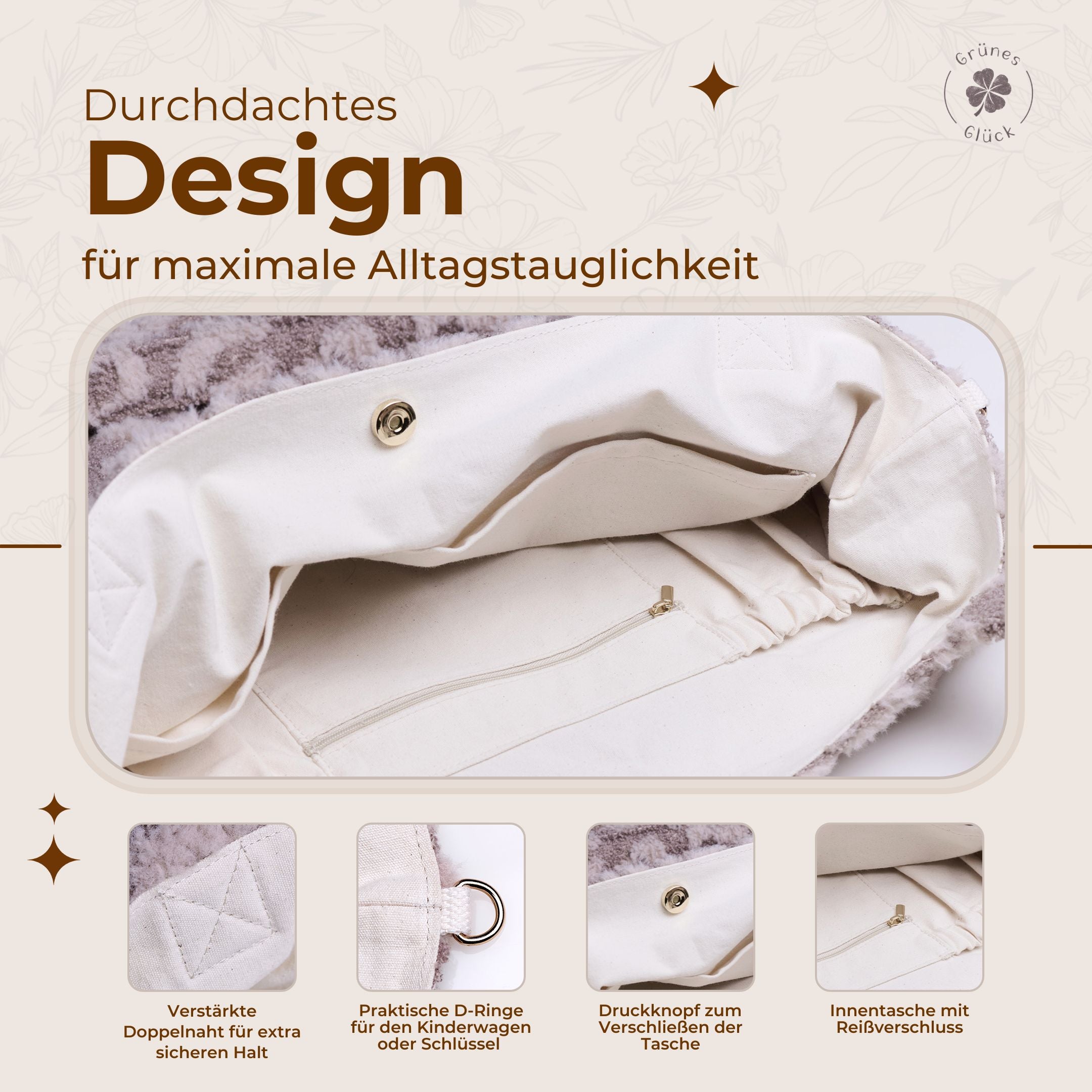 Mom-Bag Premium Teddy leo/taupe