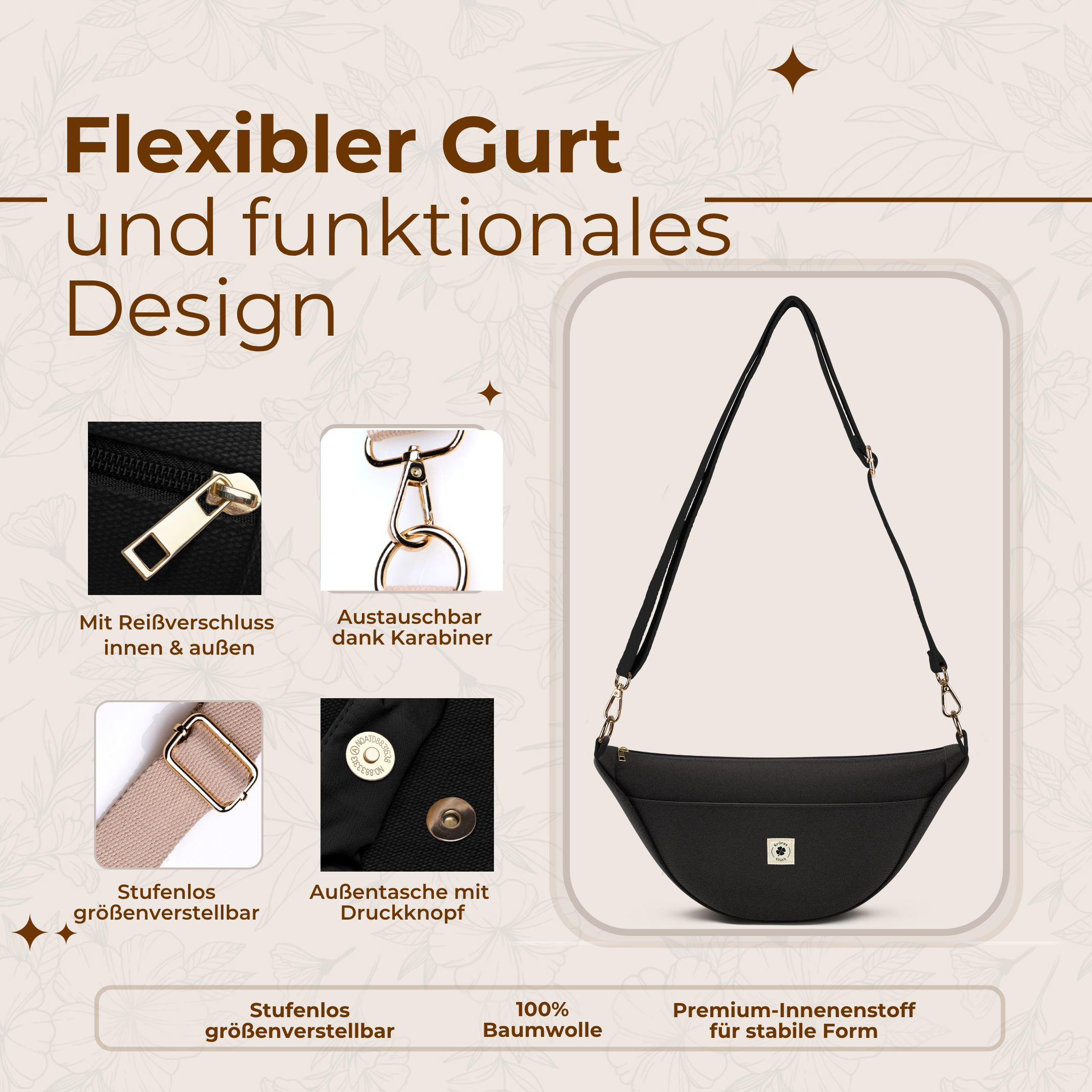 Moon Bag Canvas schwarz (small)