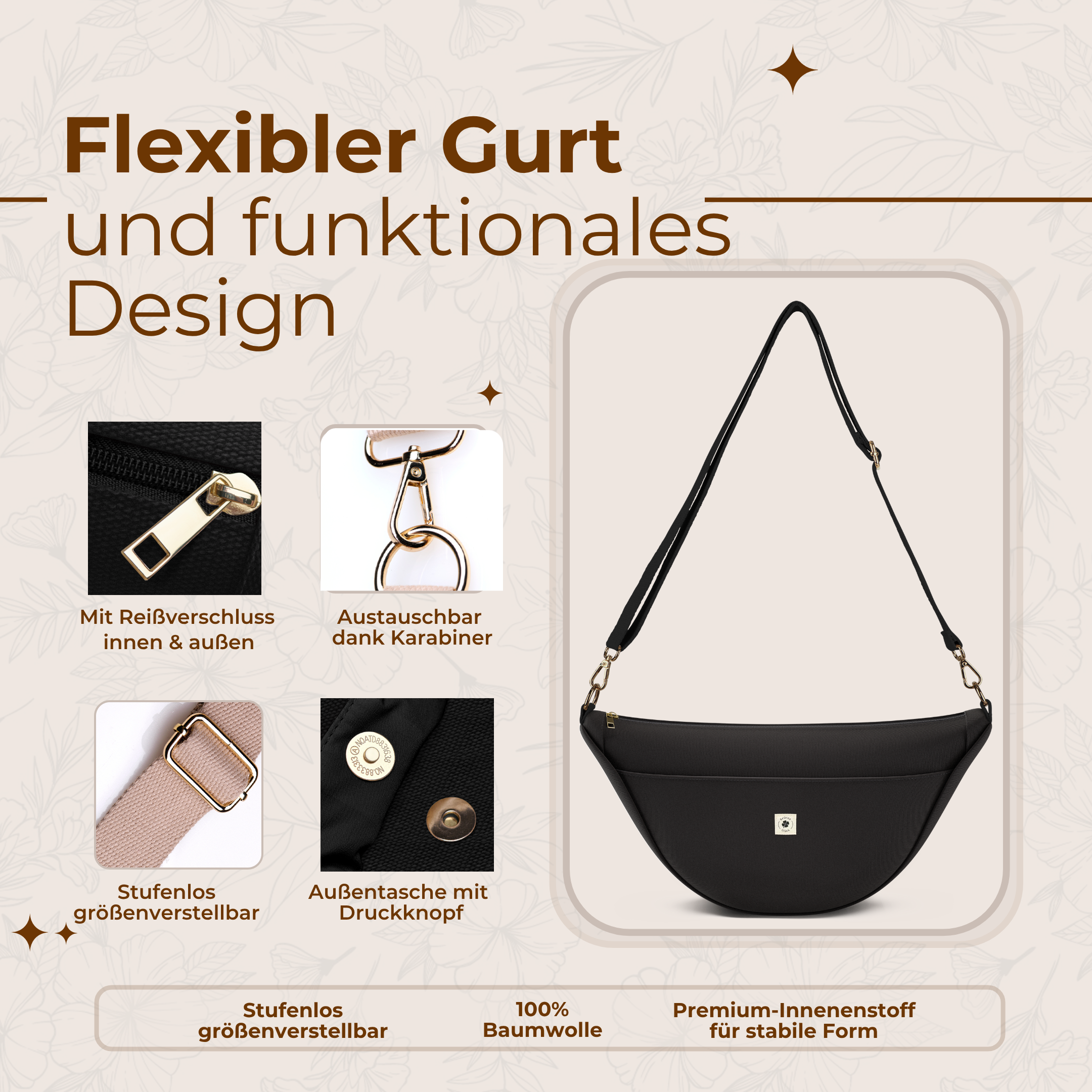 Moon Bag Canvas schwarz (large)