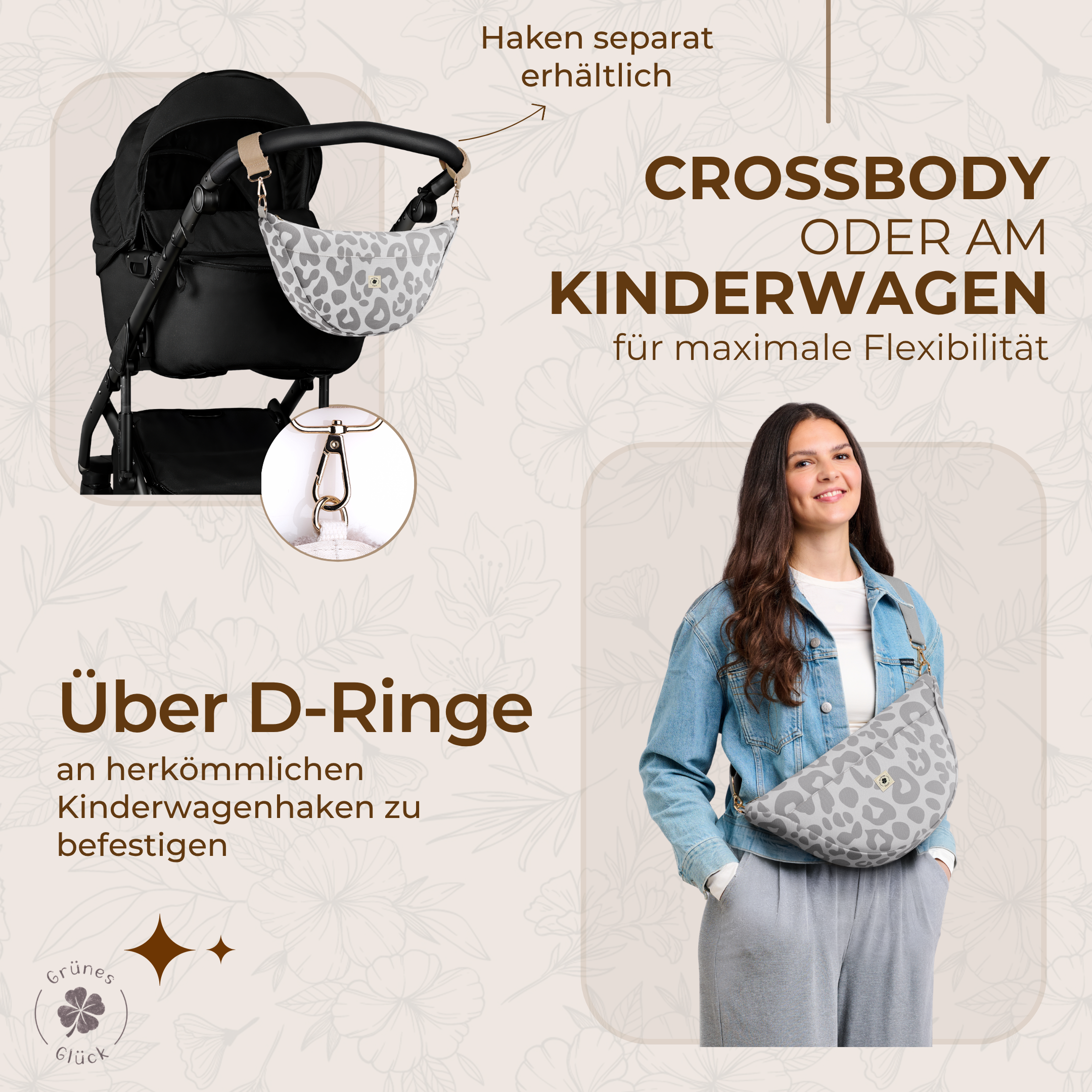 Moon Bag Canvas leo grau (large)