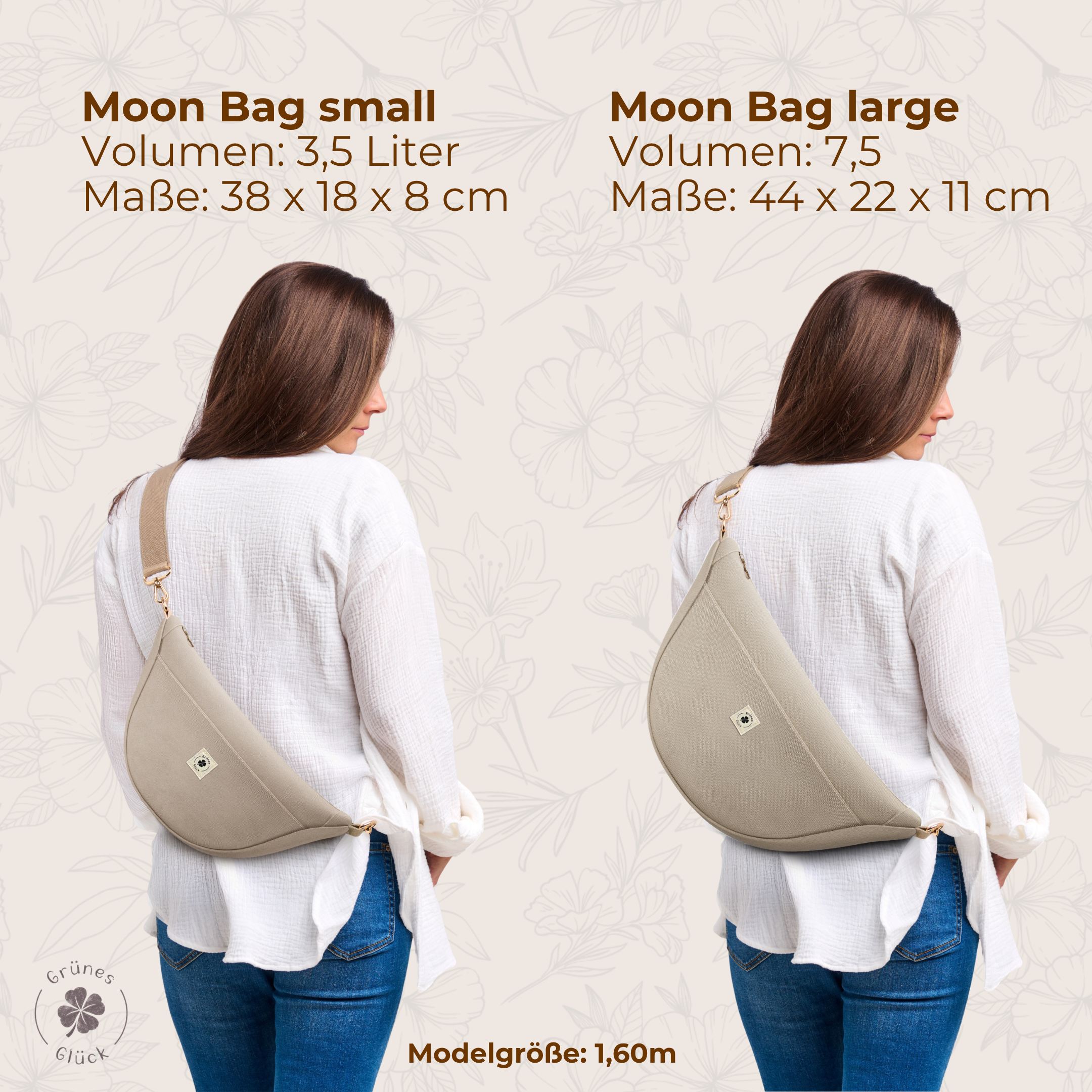 Moon Bag Canvas taupe (large)