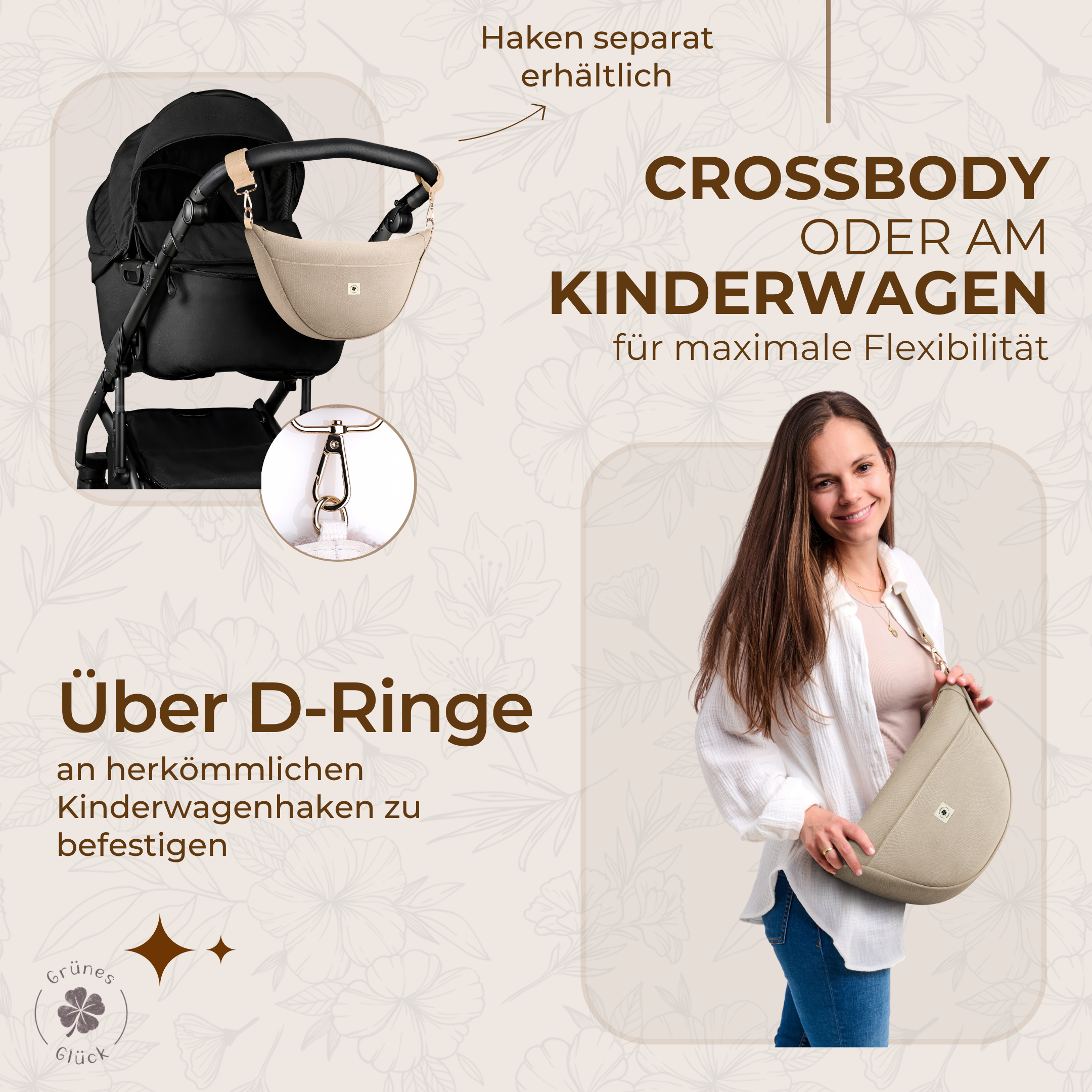 Moon Bag Canvas taupe (large)