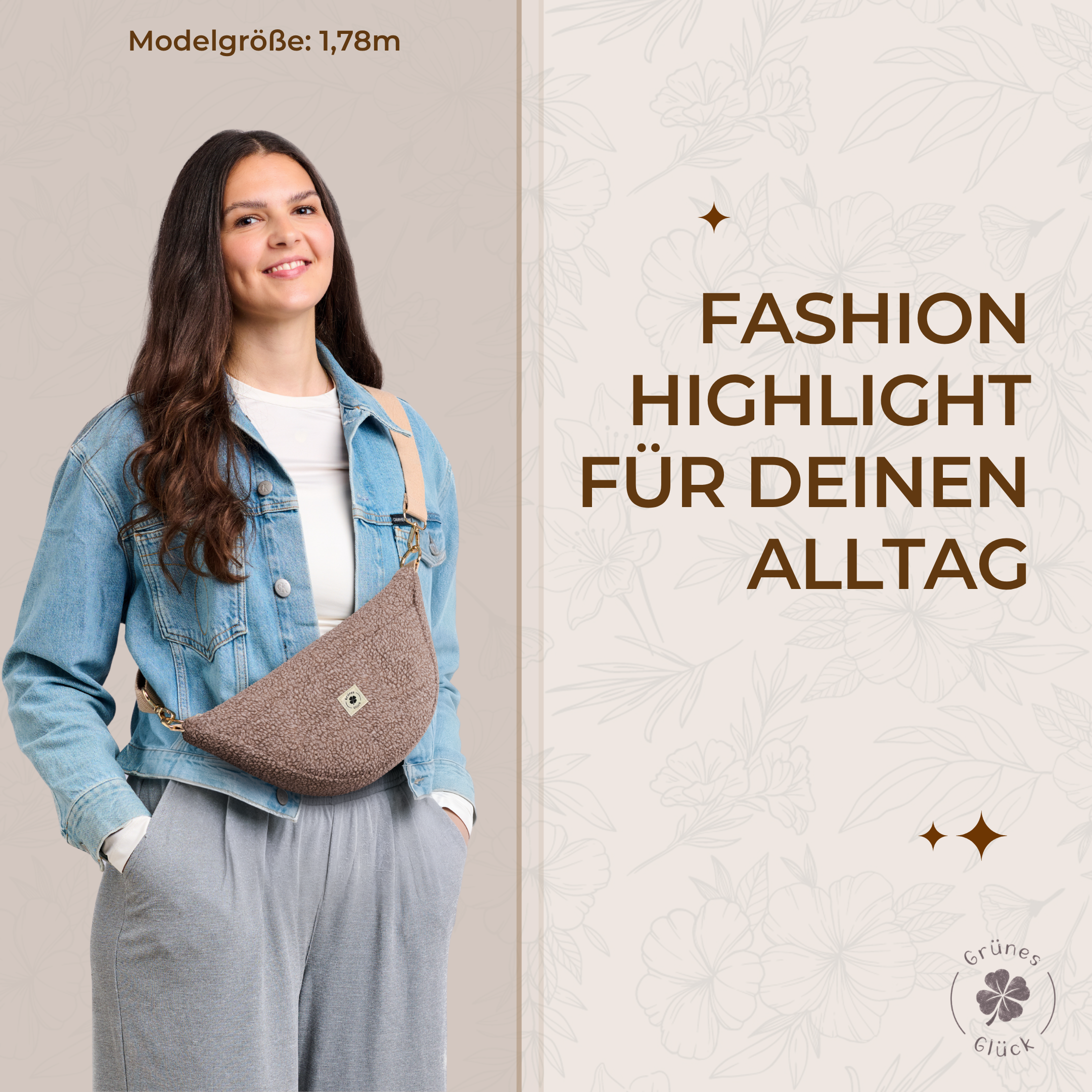 Moon Bag Teddy taupe (small)
