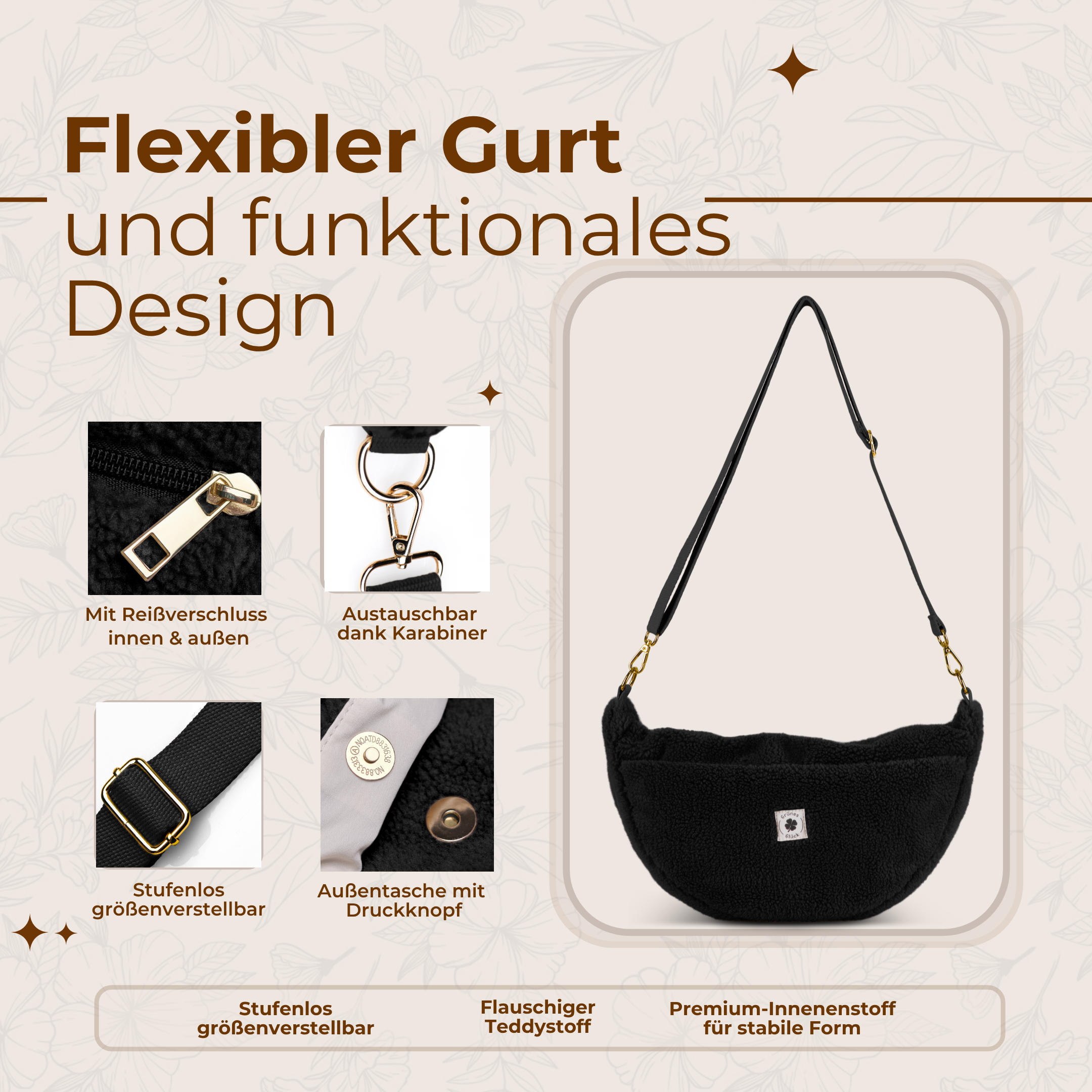 Moon Bag Teddy schwarz (large)