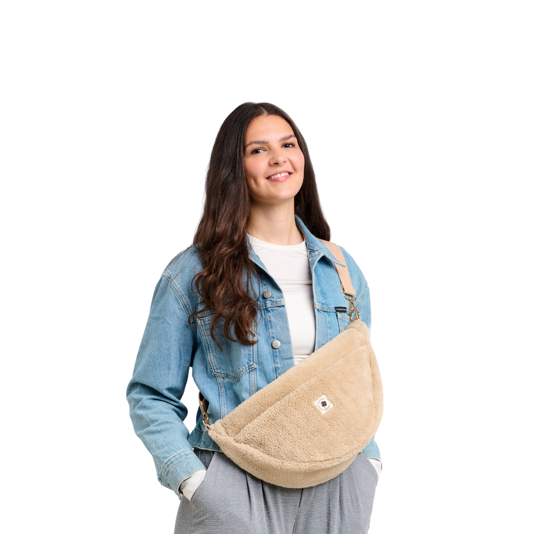 Moon Bag Teddy creme (large)